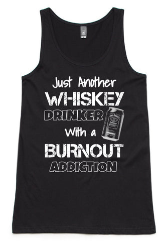 WHISKEY AND BURNOUTS.. LADIES SINGLET