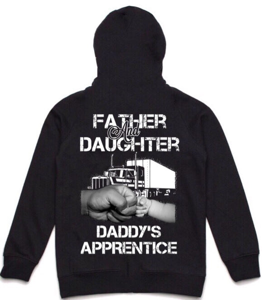 FATHER AND DAUGHTER/SON DADDYS APPRENTICE 3 STYLES.. KIDS HOODIE